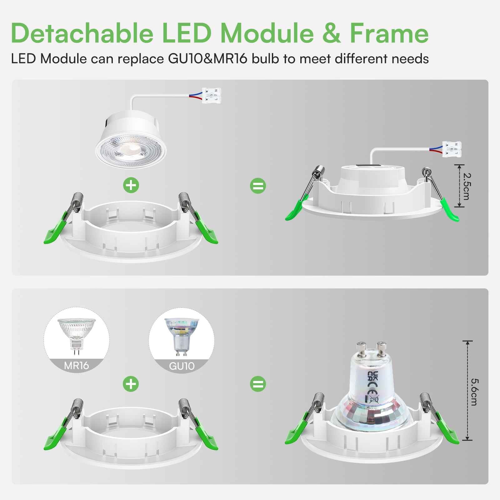 5W White Ultra Slim Recessed LED Flat Panel Ceiling Spot Lights Downlights, 55° Beam Angle, 3000K / 6000K, 6PACK - ALUSSO LIGHTING