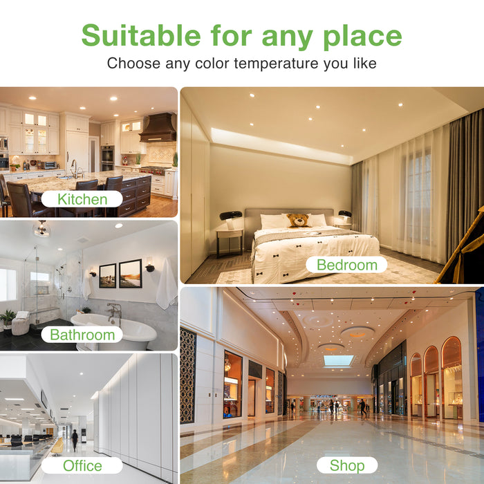 10pcs Black Recessed LED Ceiling Lights 5.5W Dimmbale 67-75mm Cutout IP65 Waterproof