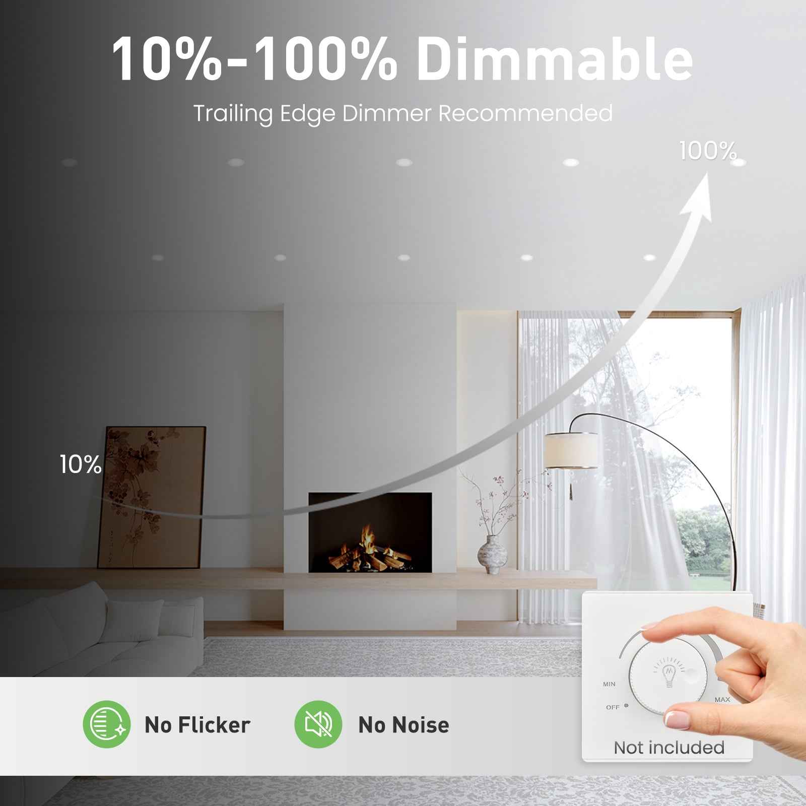 Recessed LED Ceiling Light Fire Rated Spotlight IP65 Dimmable Downlights 6W - ALUSSO LIGHTING