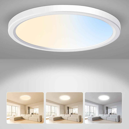 LED Ceiling Lamp 3CCT Panel Ceiling Light Bedroom Living Room Hallway Lamp IP44, 1 pack