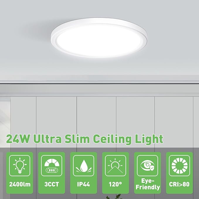 LED Ceiling Light with 360° Radar Motion Sensor, Ceiling Lamp for Stairs and Hallways