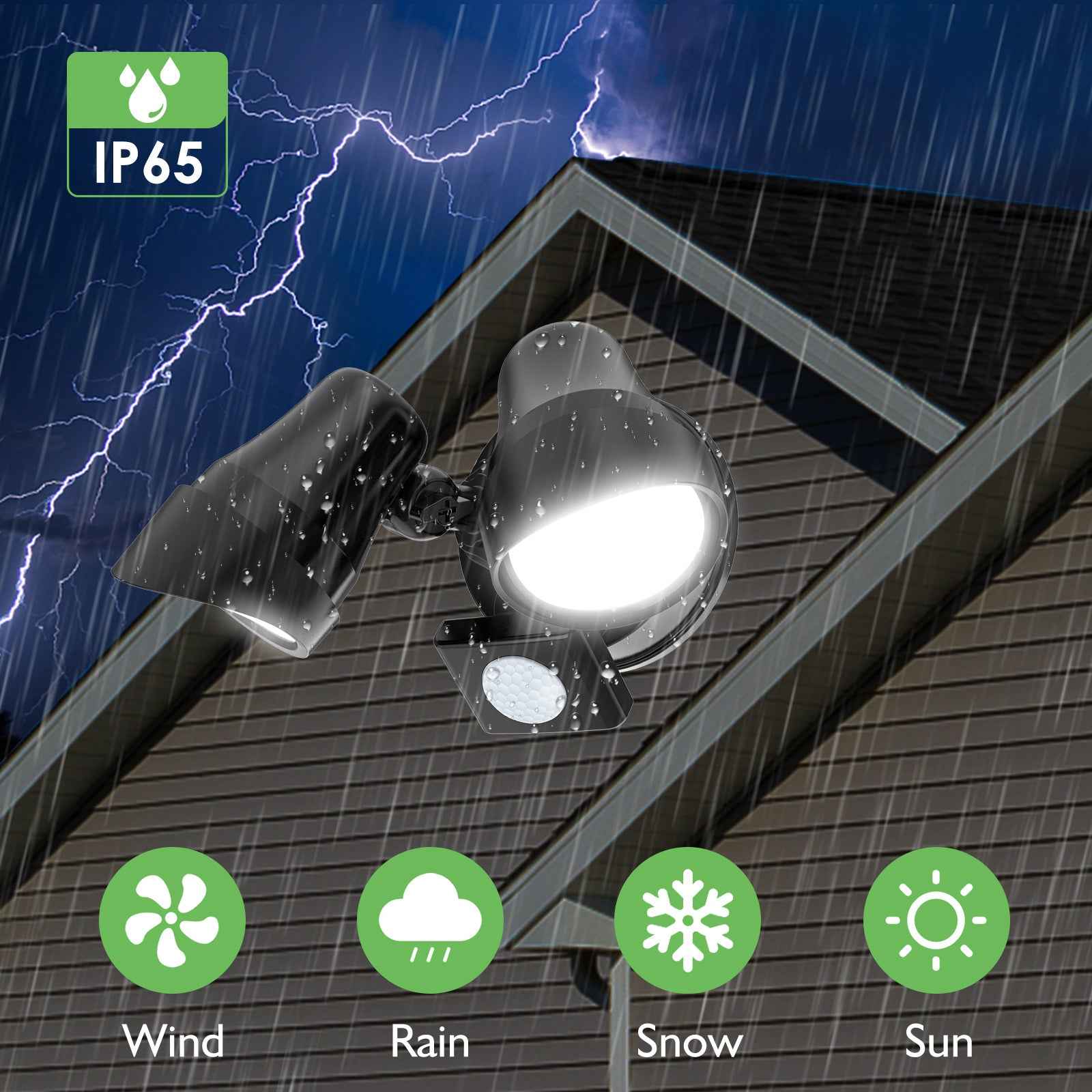 25W LED Security Light Remote Wall Light with PIR Sensor Outdoor Garden Lamp IP65 1 Pak - ALUSSO LIGHTING