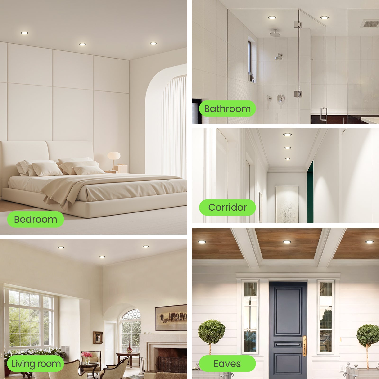 5W Black Ultra Slim LED Downlight CCT Dimmable IP44 Cutout 72-85mm 6 Pack