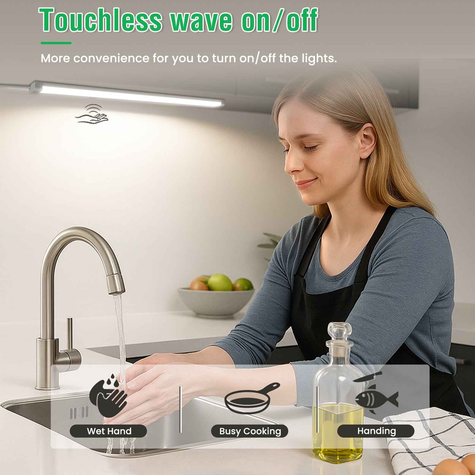 ALUSSO LED under-cabinet light with hand motion sensor 6W 450lm ceiling light 2 Pack - ALUSSO LIGHTING