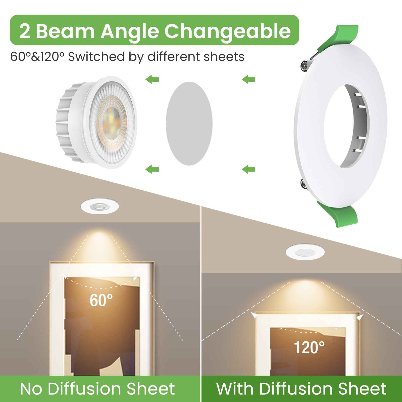 6W ∅50mm LED Module Replacement for GU10 MR16, Tri-Color, Dimmable, 60°/120° Beam Angle, IP44, 6 PACK - ALUSSO LIGHTING