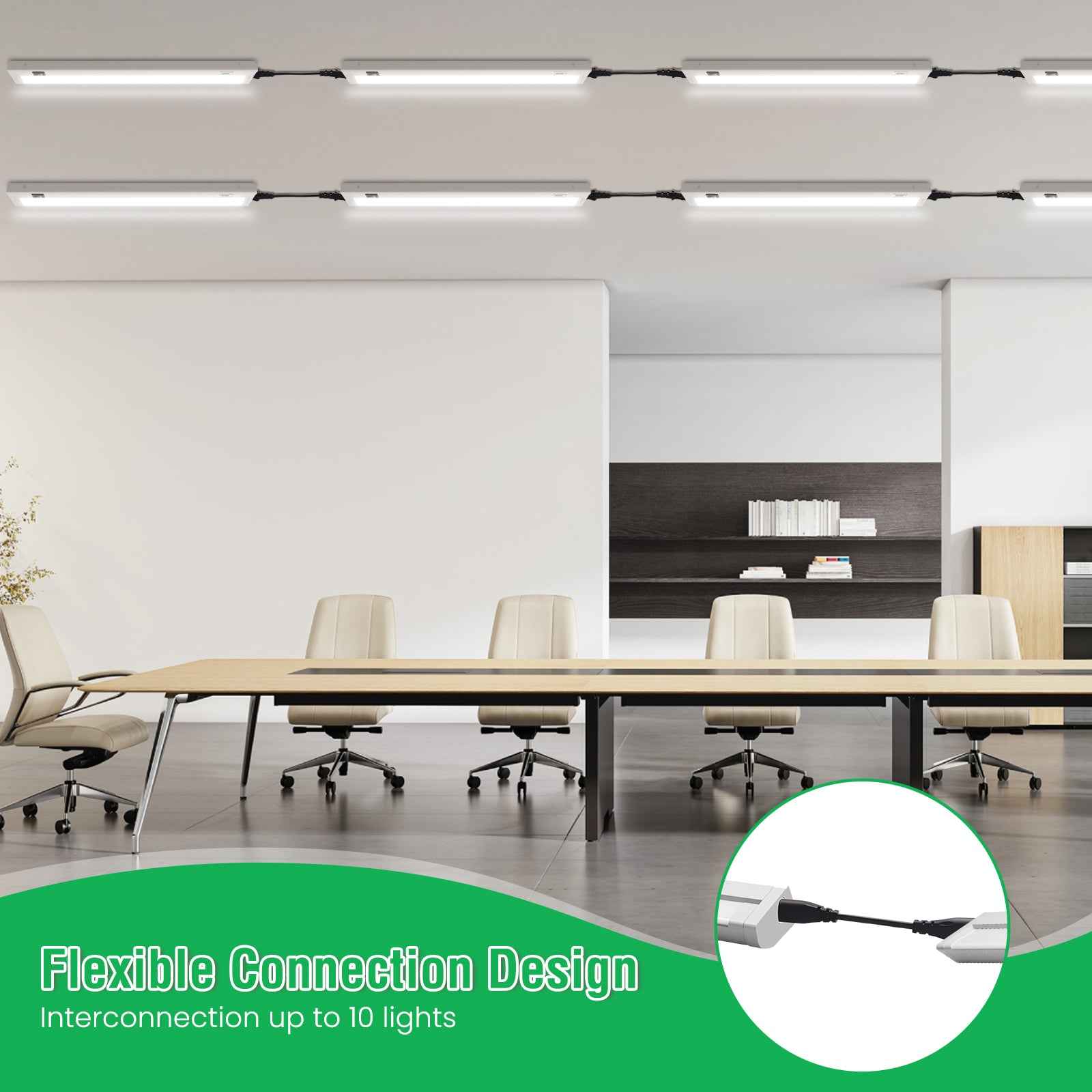 21'' LED Under-Cabinet Lighte 8W 3CCT Swivel 2pcs Linkable Kitchen Ceiling Light