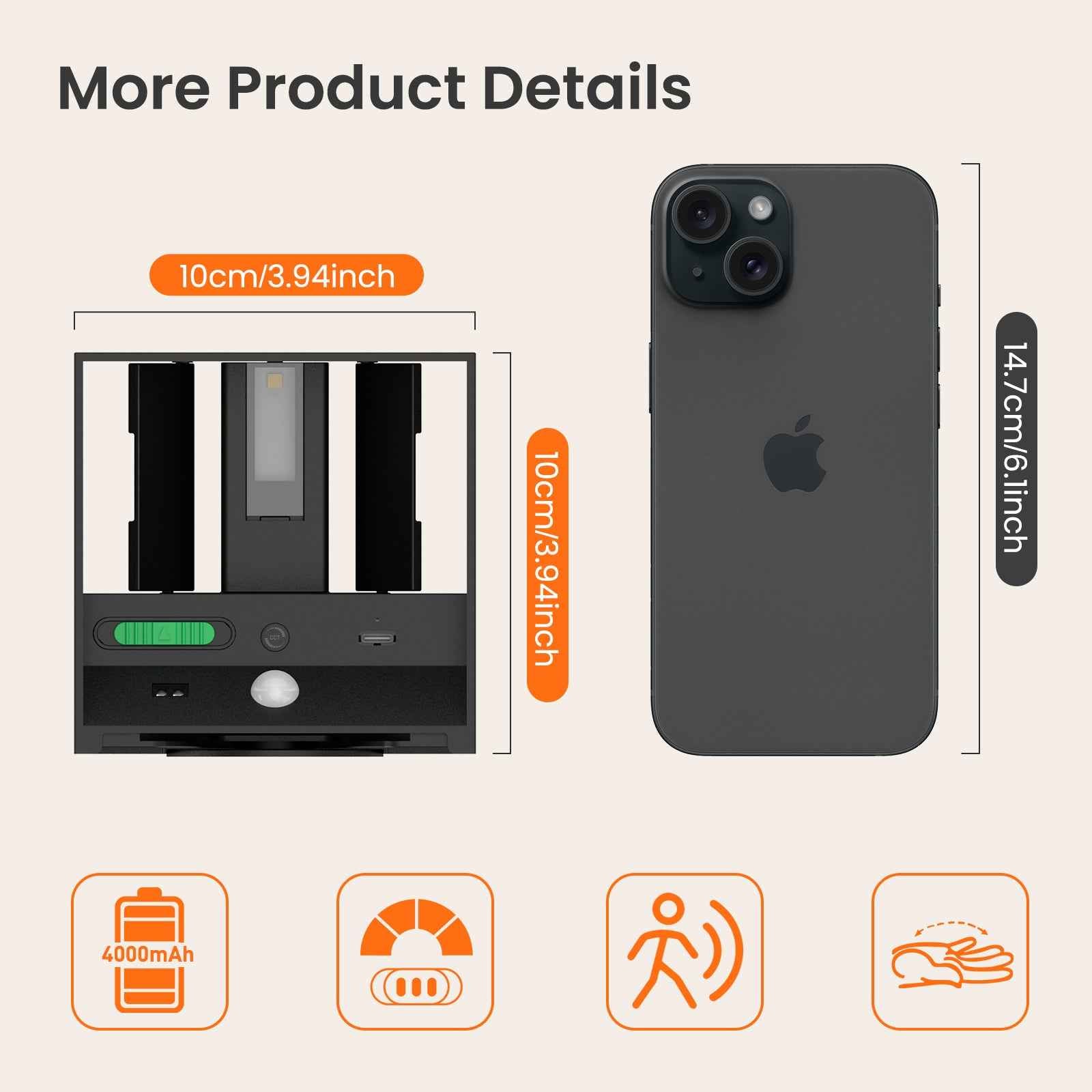 4W Cube LED Wall Lamp CCT Wall Lamp Up Down Indoor Battery Spotlight with Sensor 2PACK - ALUSSO LIGHTING