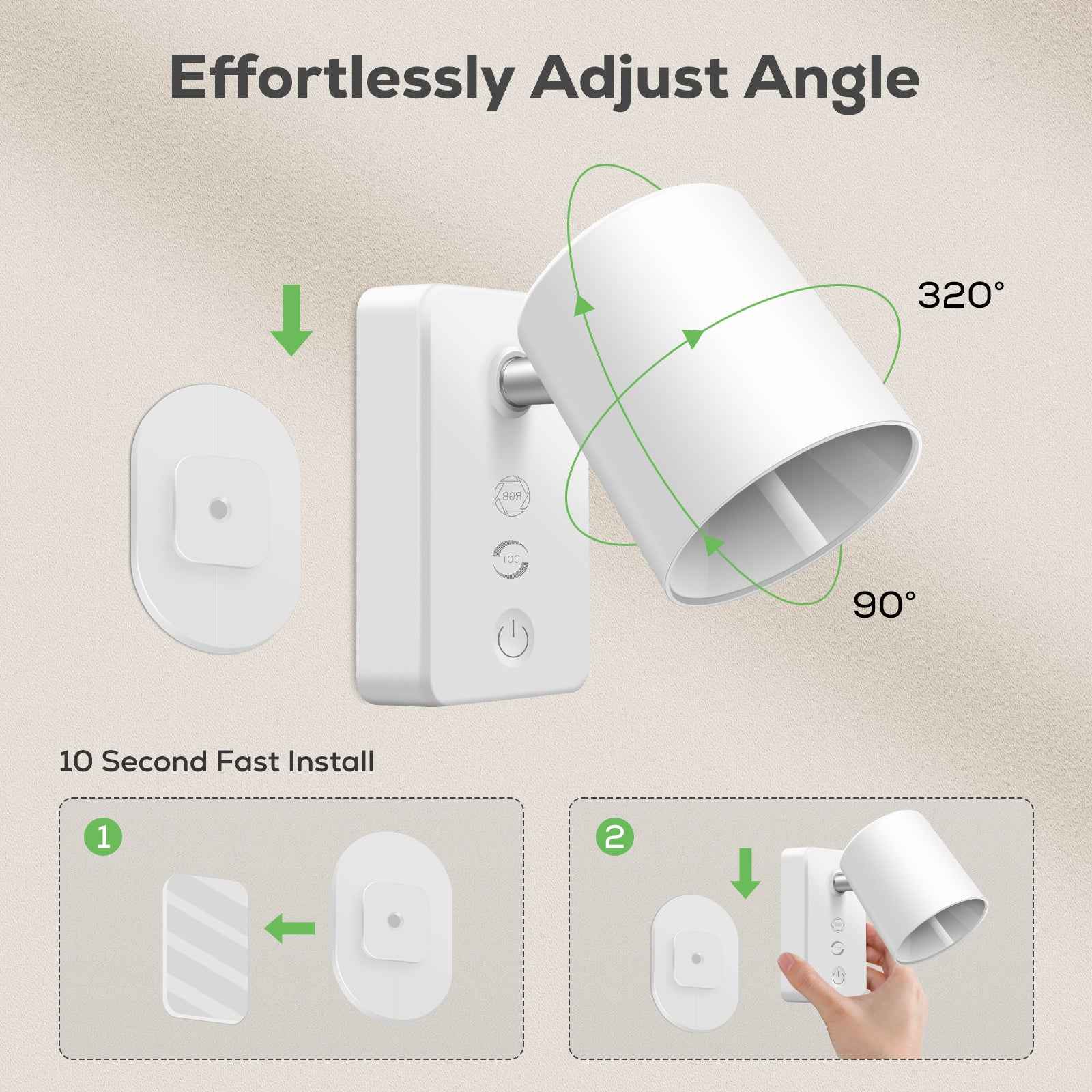 Dimmable LED wall lamp RGBCW wall light Touch reading lamp Night light USB rechargeable - ALUSSO LIGHTING