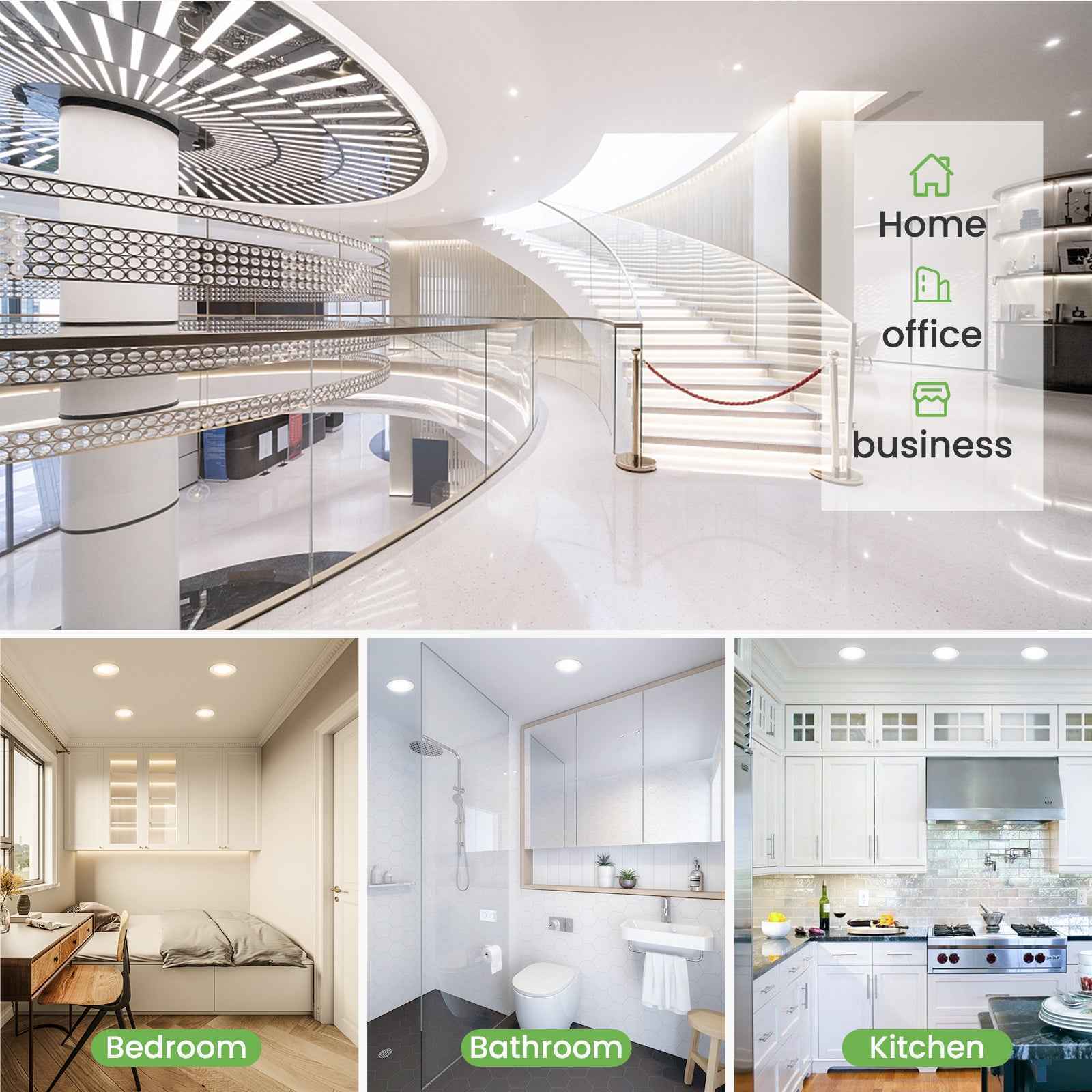 4W Ø75-90mm LED Recessed Ceiling Lights Utral Slim, Cool White 6400K, IP44, 6 Pack - ALUSSO LIGHTING