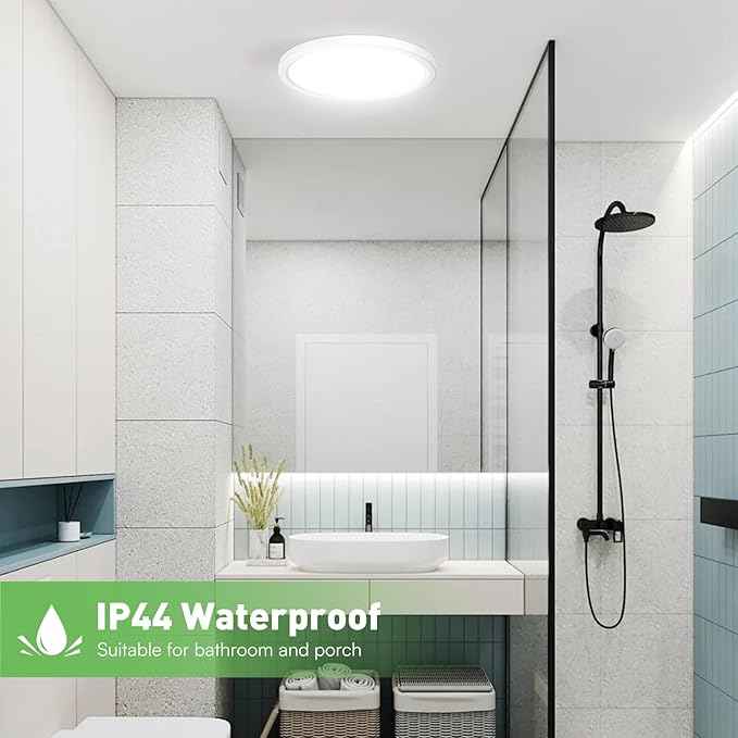 LED Ceiling Lamp 3CCT Panel Ceiling Light Bedroom Living Room Hallway Lamp IP44, 1 pack