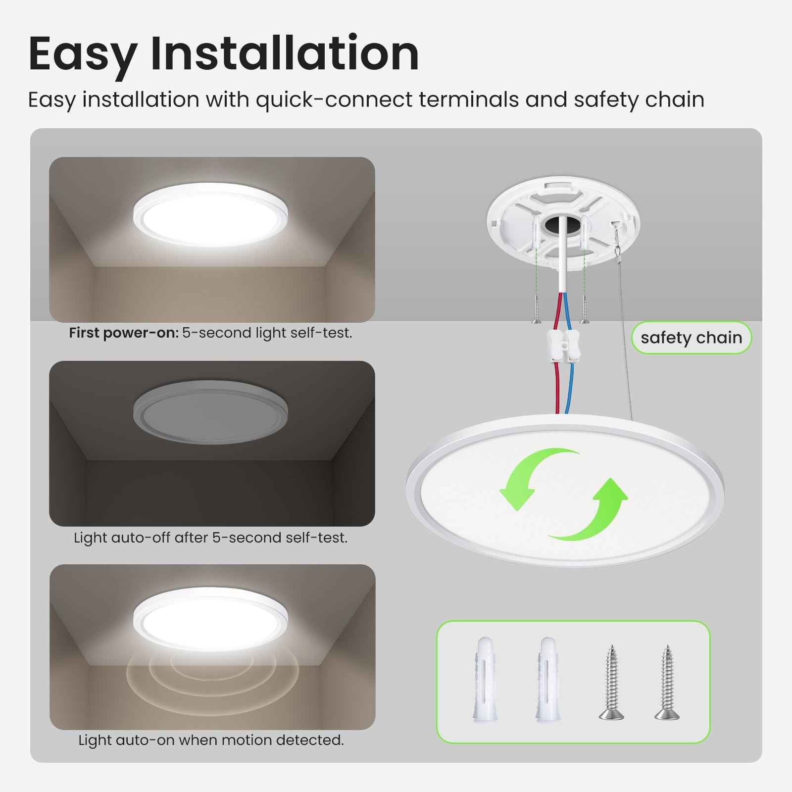 LED Ceiling Lamp 3CCT Panel Ceiling Light Bedroom Living Room Hallway Lamp IP44, 1 pack（副本）