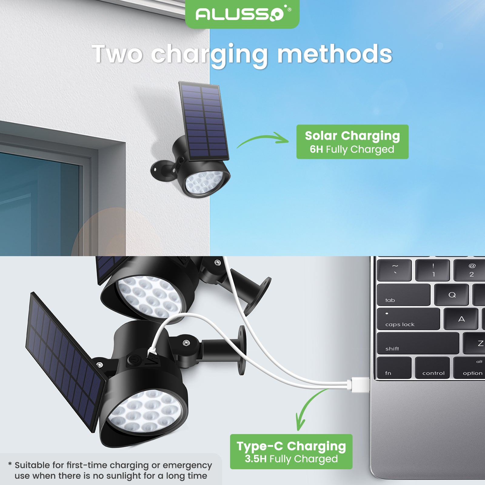 ALUSSO RGB Solar Spotlights Outdoor Motion Sensor, 3CCT Dimmable, IP65 Waterproof Landscape Lighting for Outside Yard Pathway Garden, 4 Pack