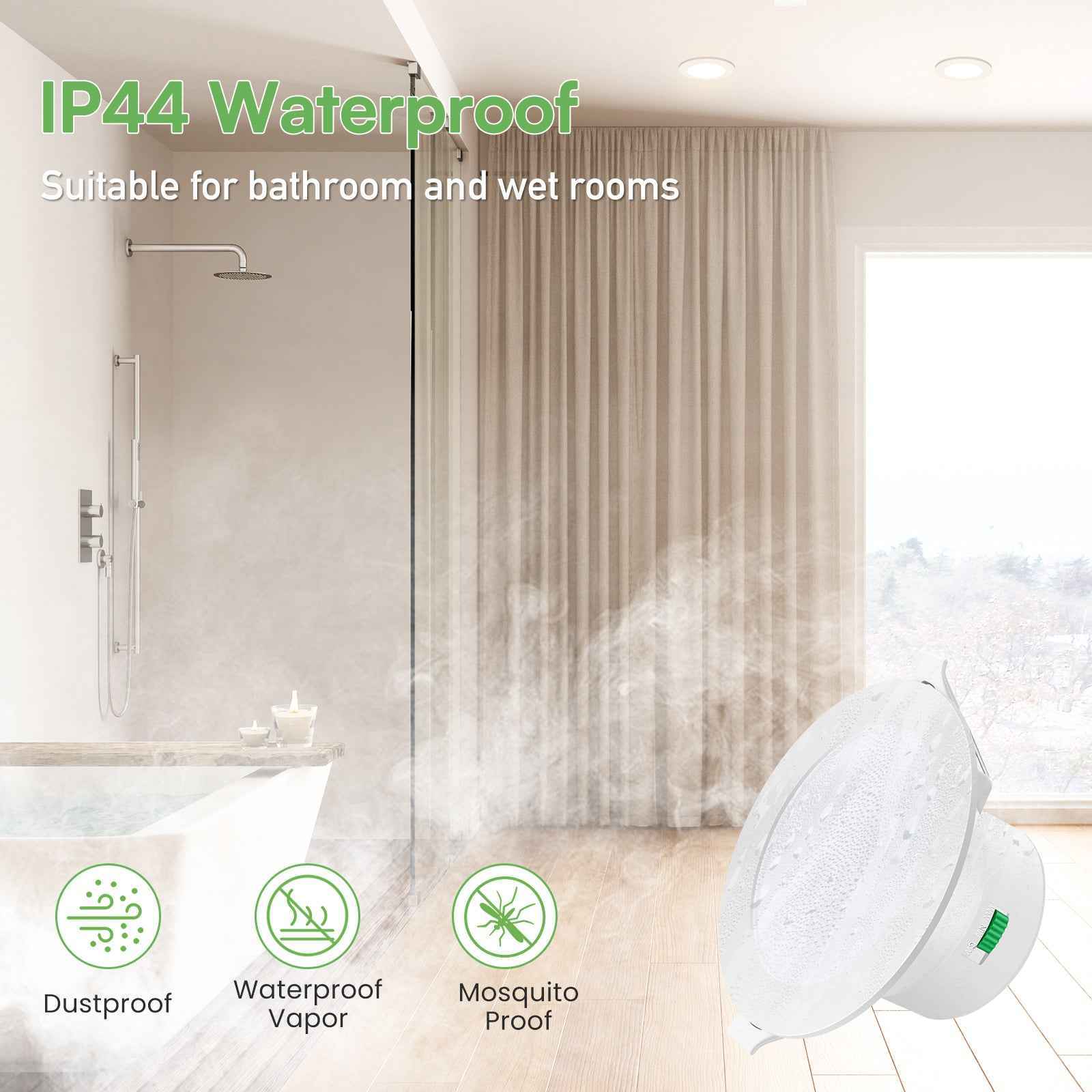 10W/12W/14W Led Downlight Dimmable Tri-coulor IP44/IP65 Recessed Ceiling Lights, 70/90/120mm Cutout, 6 pack - ALUSSO LIGHTING