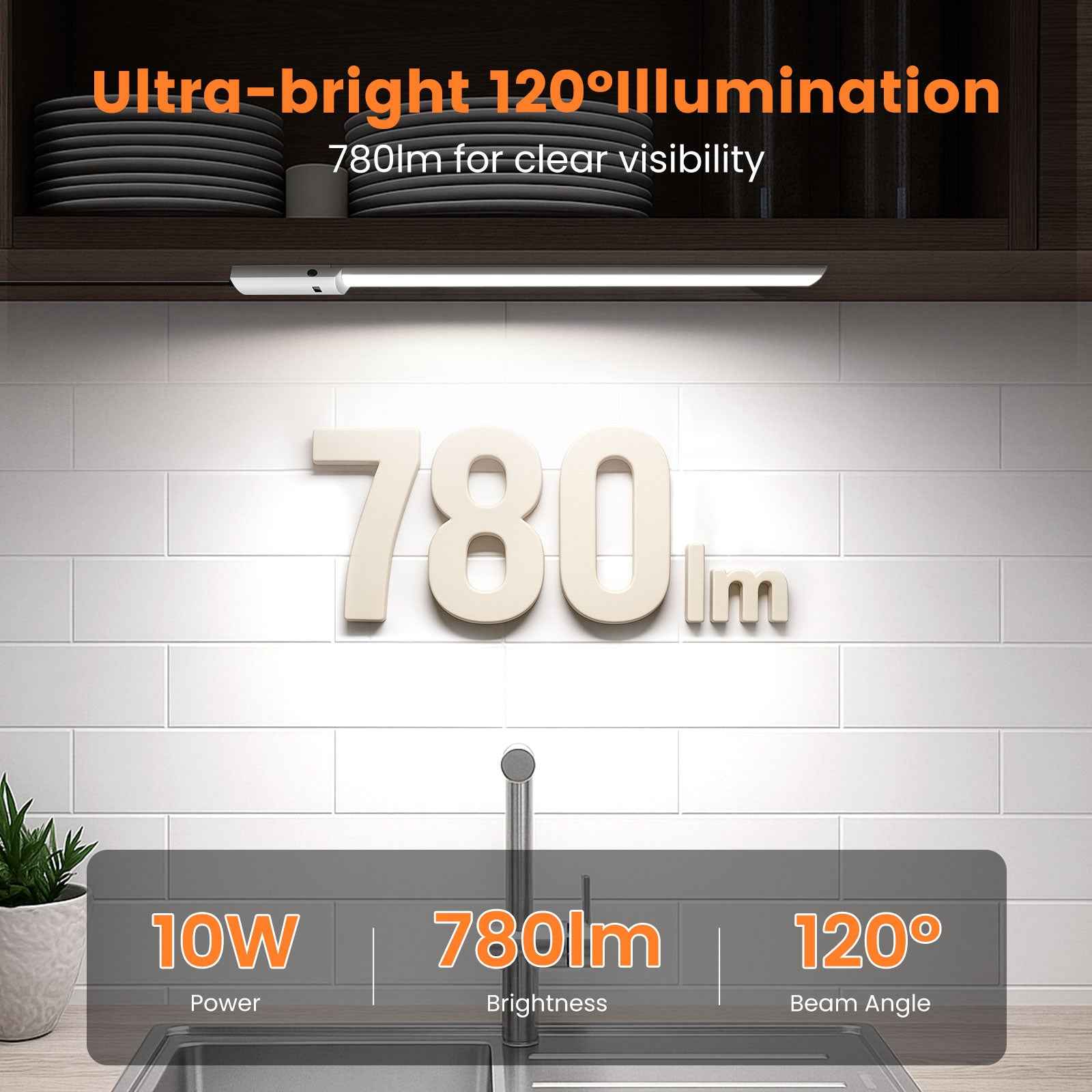 LED under-cabinet light 24'' IR sensor light strip cabinet light kitchen lighting