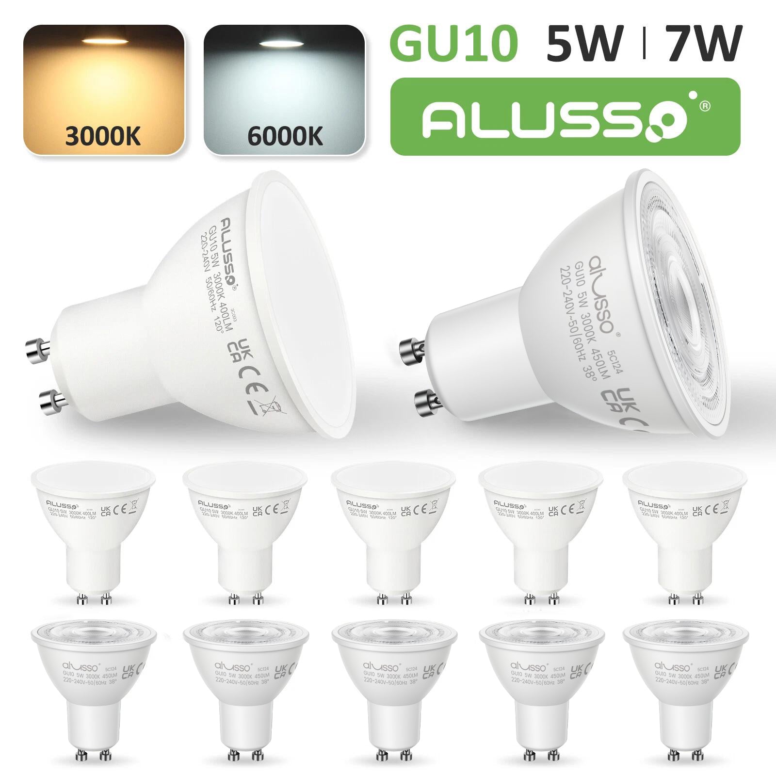7W GU10 LED Strahler 120° Abstrahlwinkel 10er Pack