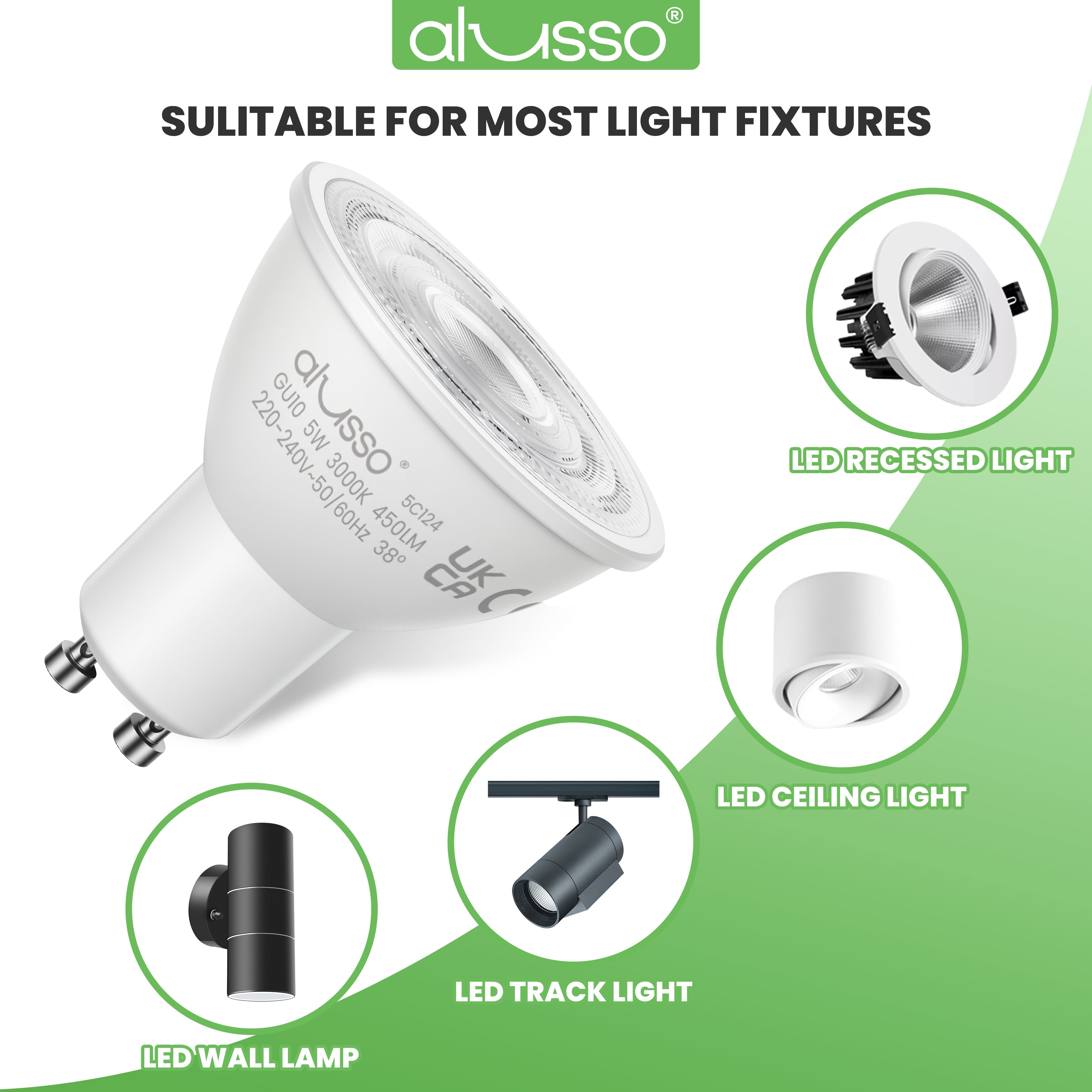 7W GU10 LED Strahler 120° Abstrahlwinkel 10er Pack