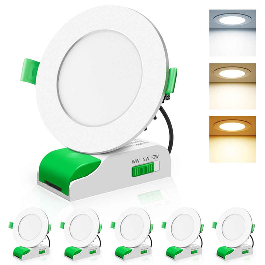 8W LED CCT Dimmable Downlight, Cutout Ø 70-88mm 6 Pack, with External Driver - ALUSSO LIGHTING