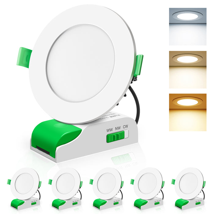 8W LED CCT Dimmable Downlight, Cutout Ø 70-88mm 6 Pack, with External Driver