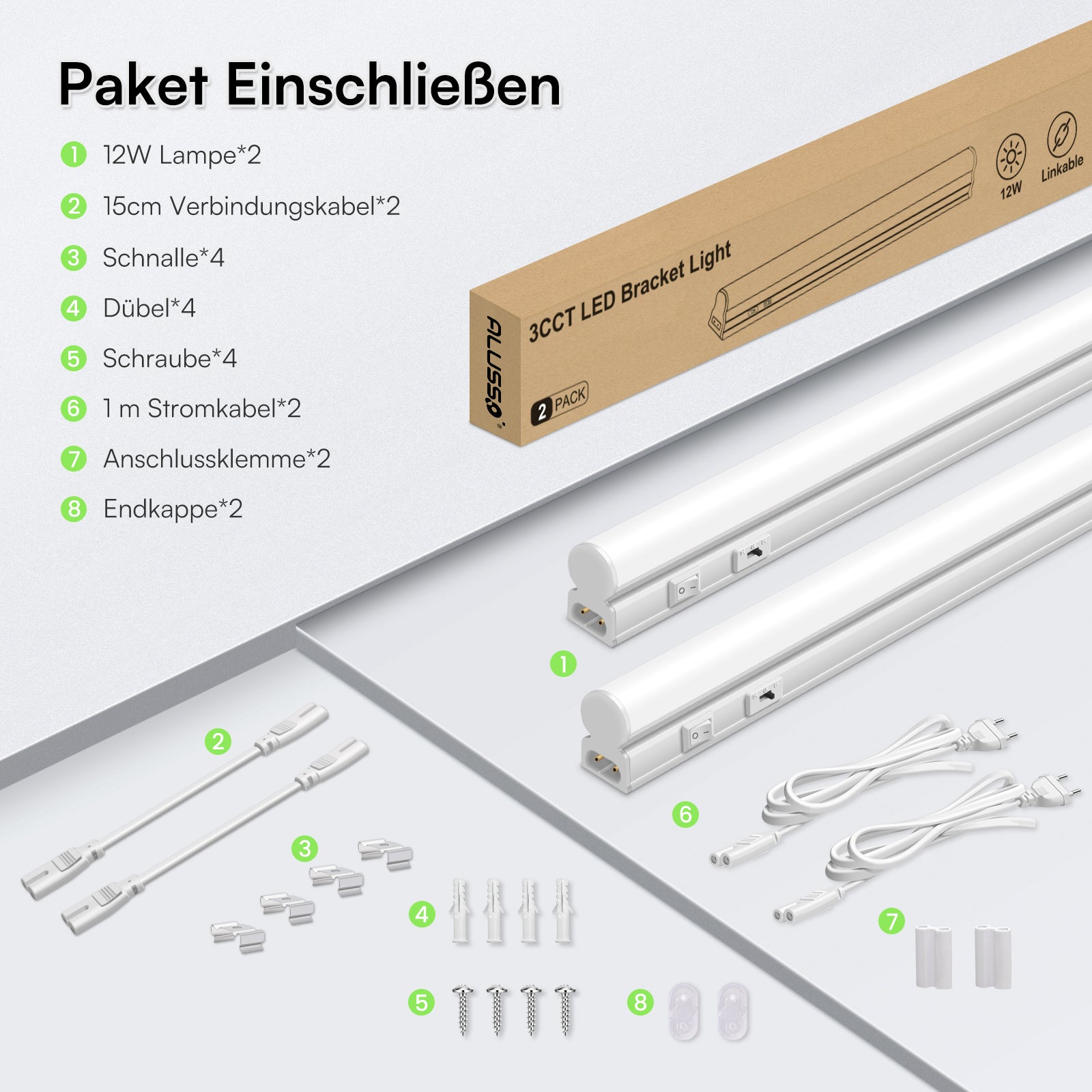 2x LED under-cabinet lights , 58/88cm, kitchen under -cabinet lamps, 230V, furniture lights, kitchen, CE certified