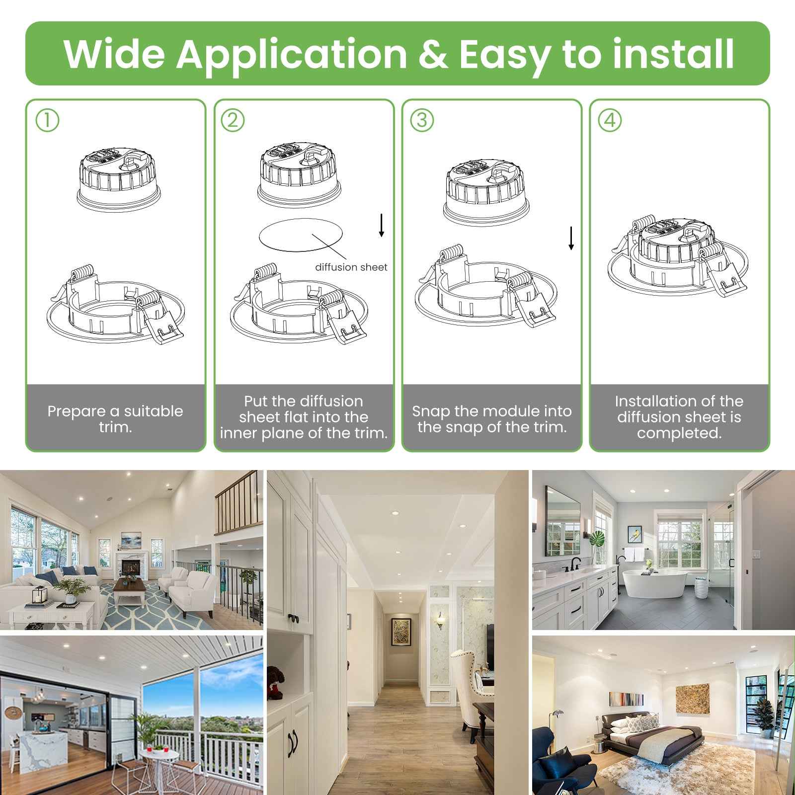 6W ∅50mm LED Module Replacement for GU10 MR16, Tri-Color, Dimmable, 60°/120° Beam Angle, IP44, 6 PACK - ALUSSO LIGHTING