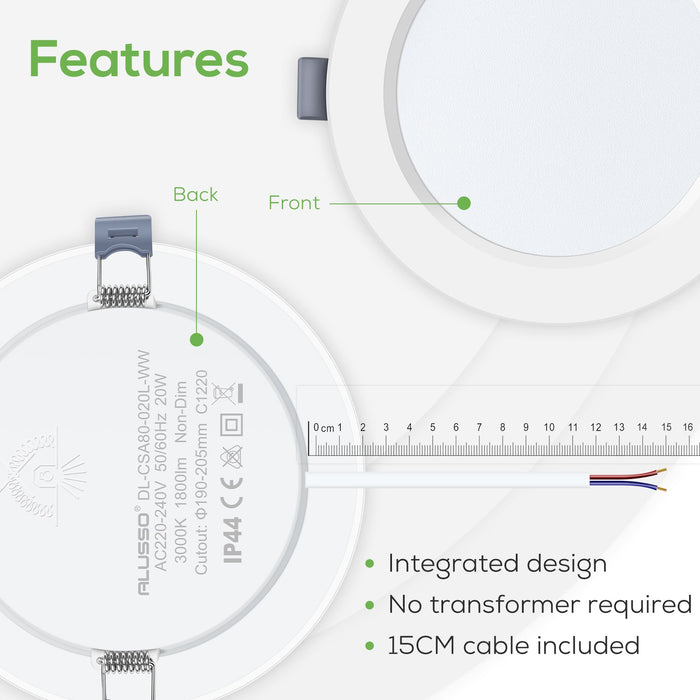 6W Ø95-100mm LED Recessed Ceiling Lights Utral Slim, Cool White 6400K, 6 PACK, IP44
