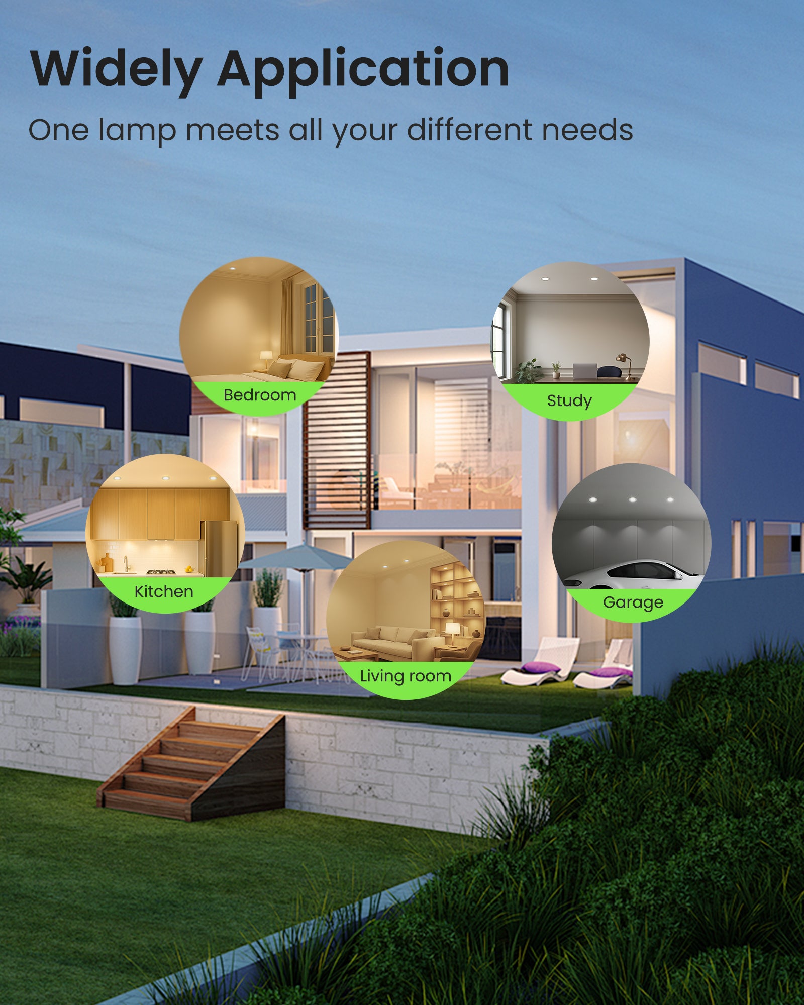 6W ∅75-78mm Swiveling Nickel Recessed Led Ceiling Lights Tilt Angle, Tri-Color, Dimmable, 60°/120° Variable Beam Angle, IP20, 6 PACK