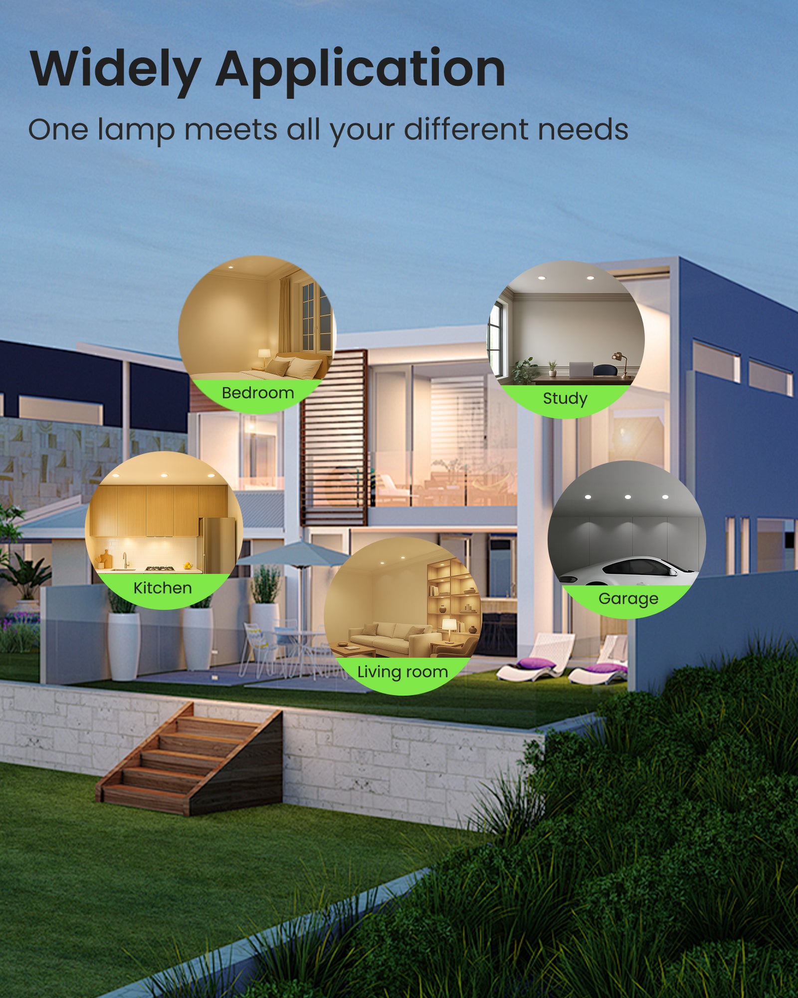 6W ∅75-78mm Swiveling White Recessed Led Ceiling Lights Tilt Angle, Tri-Color, Dimmable, 60°/120° Variable Beam Angle, IP20, 6 PACK