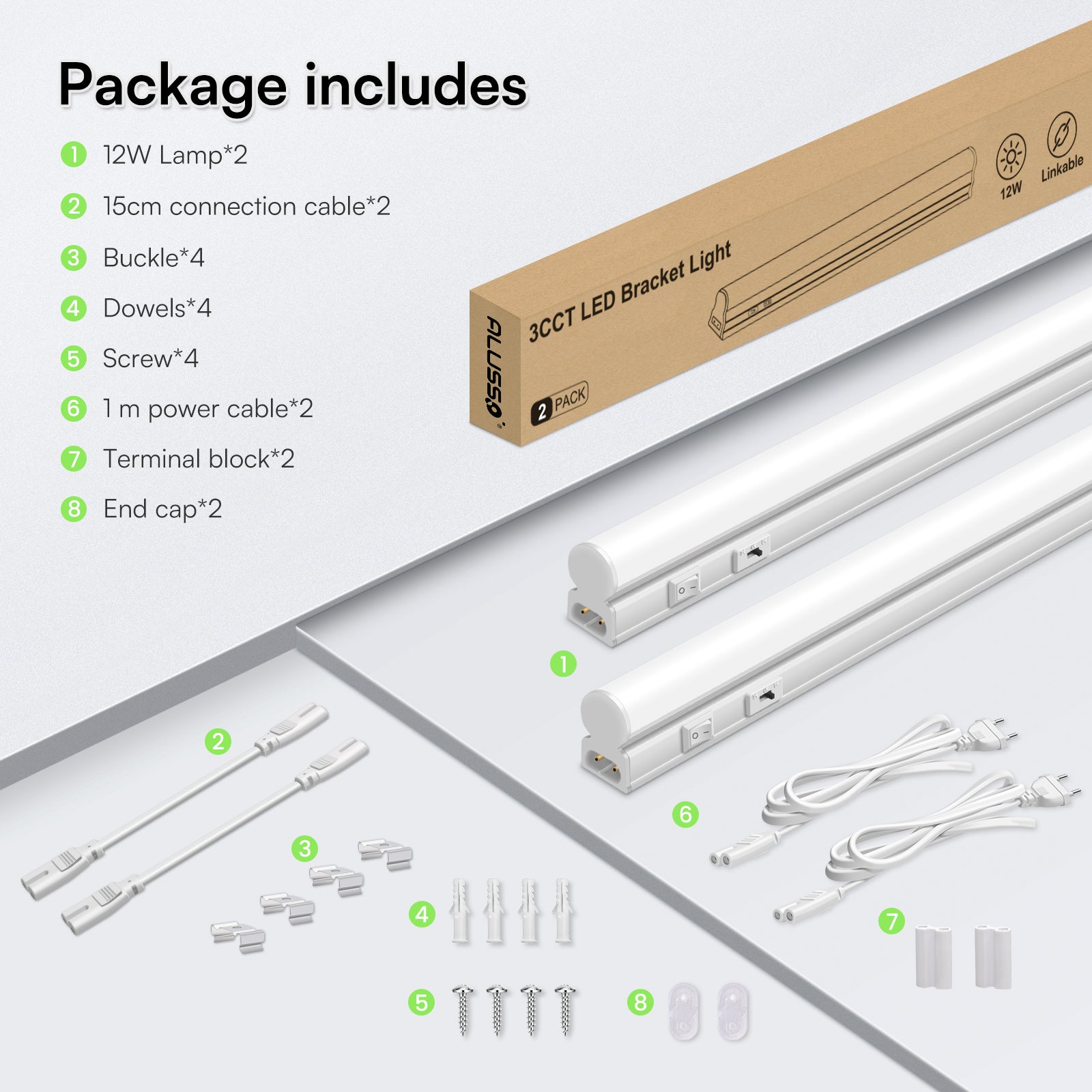 2x LED under-cabinet lights , 58/88cm, kitchen under -cabinet lamps, 230V, furniture lights, kitchen, CE certified