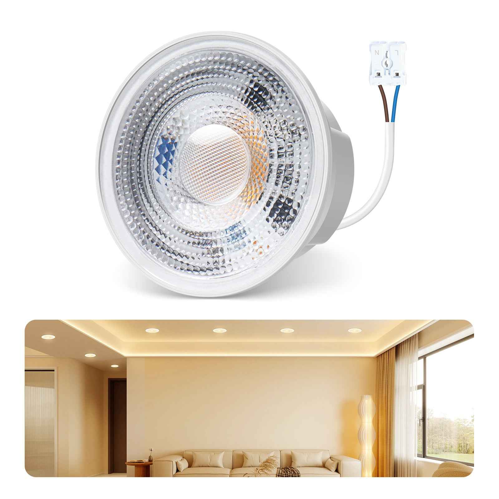 LED Module Flat Bulb GU10 230V MR16  3000K for Recessed Spotlight Lamp Set 6PACK - ALUSSO LIGHTING