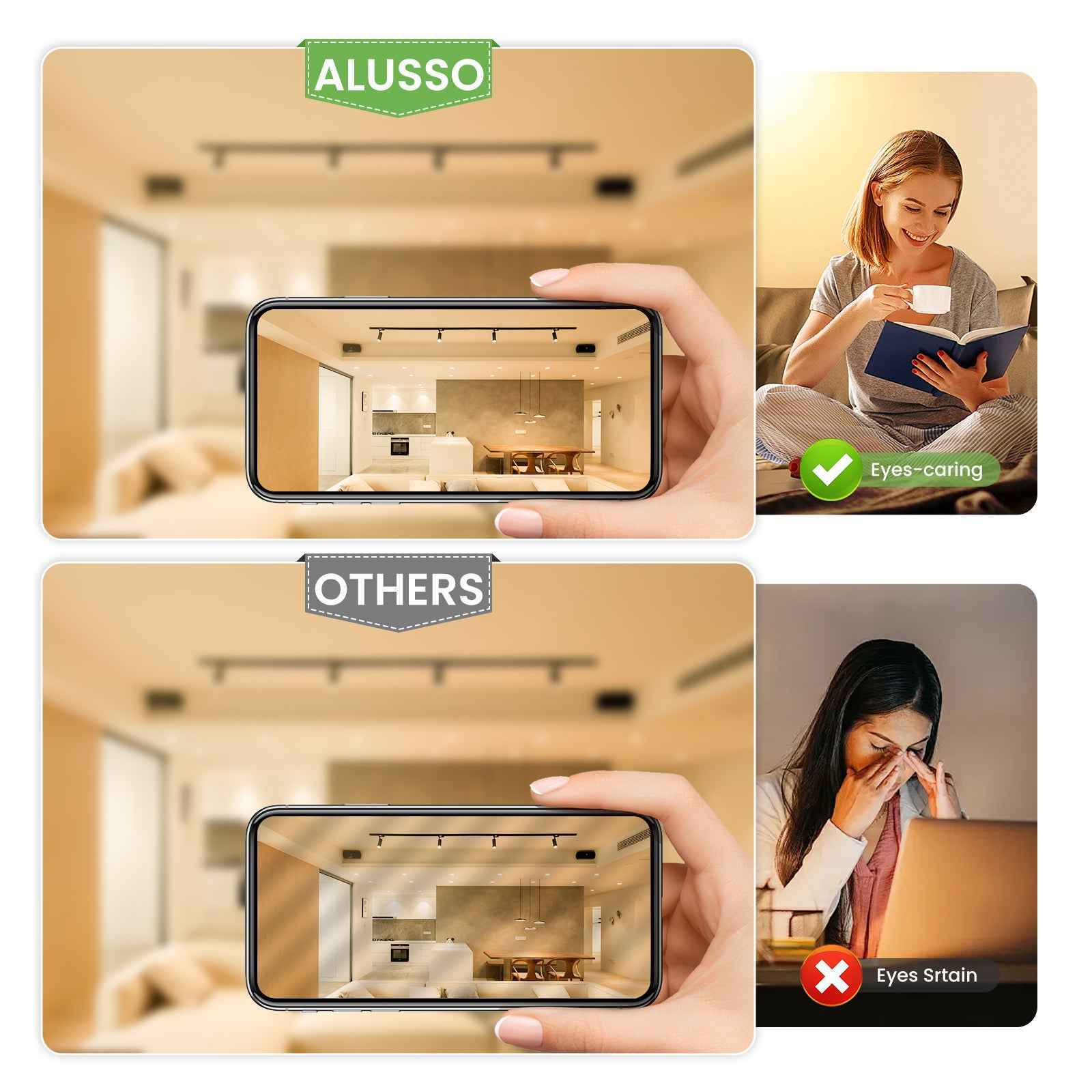 5W GU10 LED Glass Bulbs 36°/120° Beam Angle 2700K Warm White Pack of 12 - ALUSSO LIGHTING