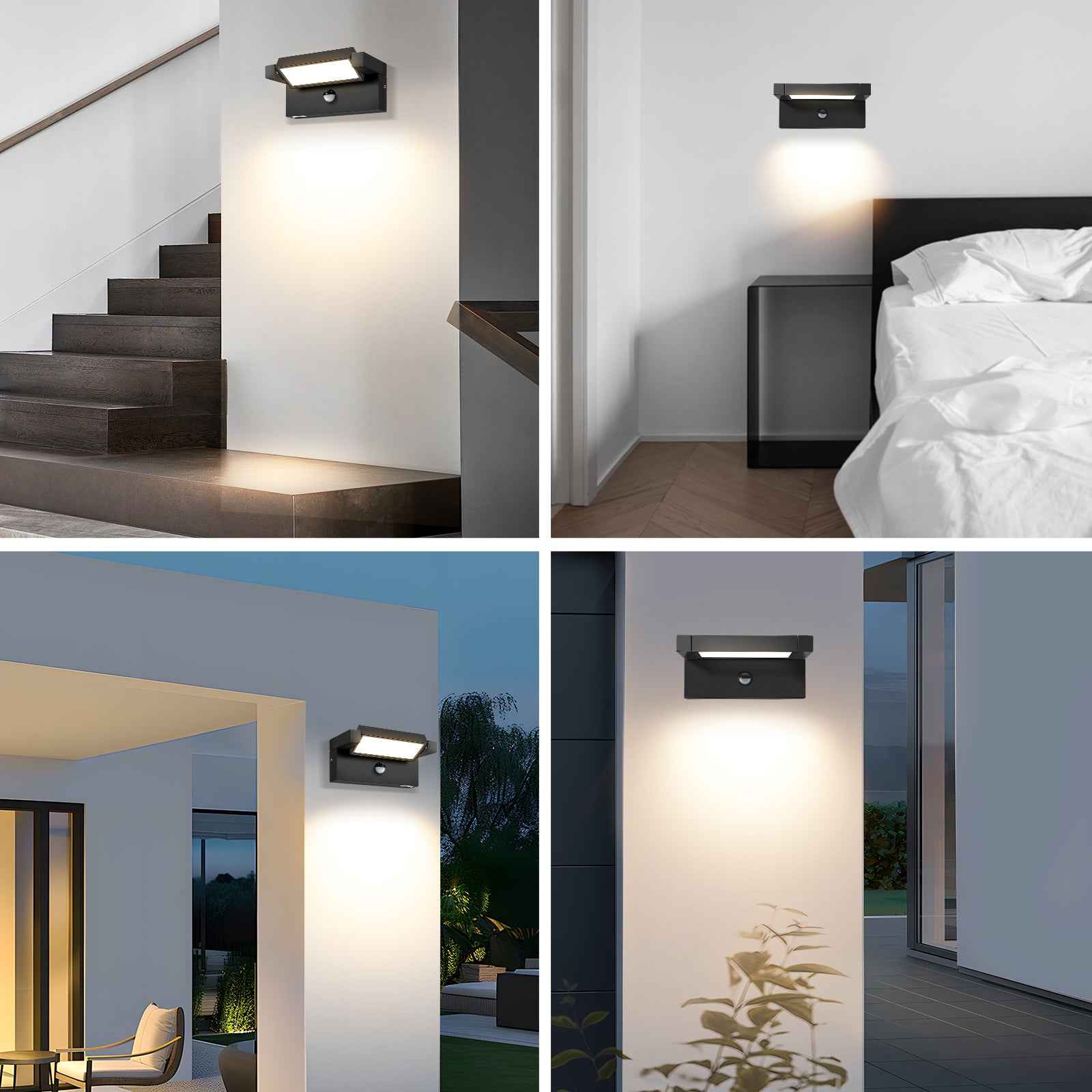 ALUSSO 24W 240° Flip Wall Light PIR Sensor 3CCT Black Outdoor IP65 Safety Light - ALUSSO LIGHTING