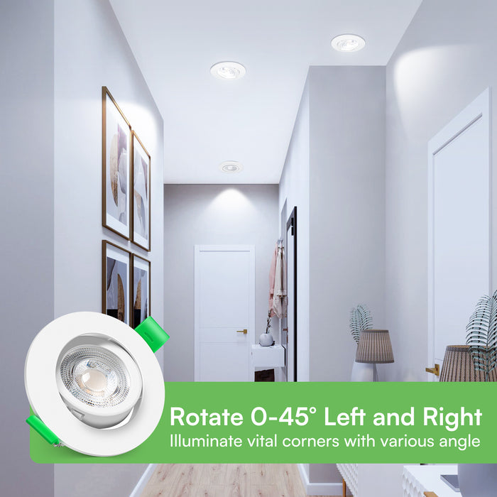 5W White Ultra Slim Recessed LED Flat Panel Ceiling Spot Lights Downlights, 55° Beam Angle, 3000K / 6000K, 6PACK