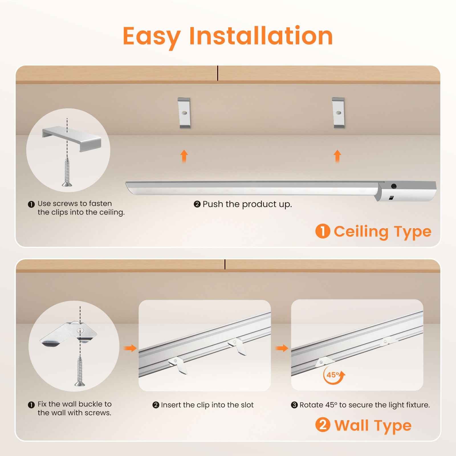LED under-cabinet light 24'' IR sensor light strip cabinet light kitchen lighting