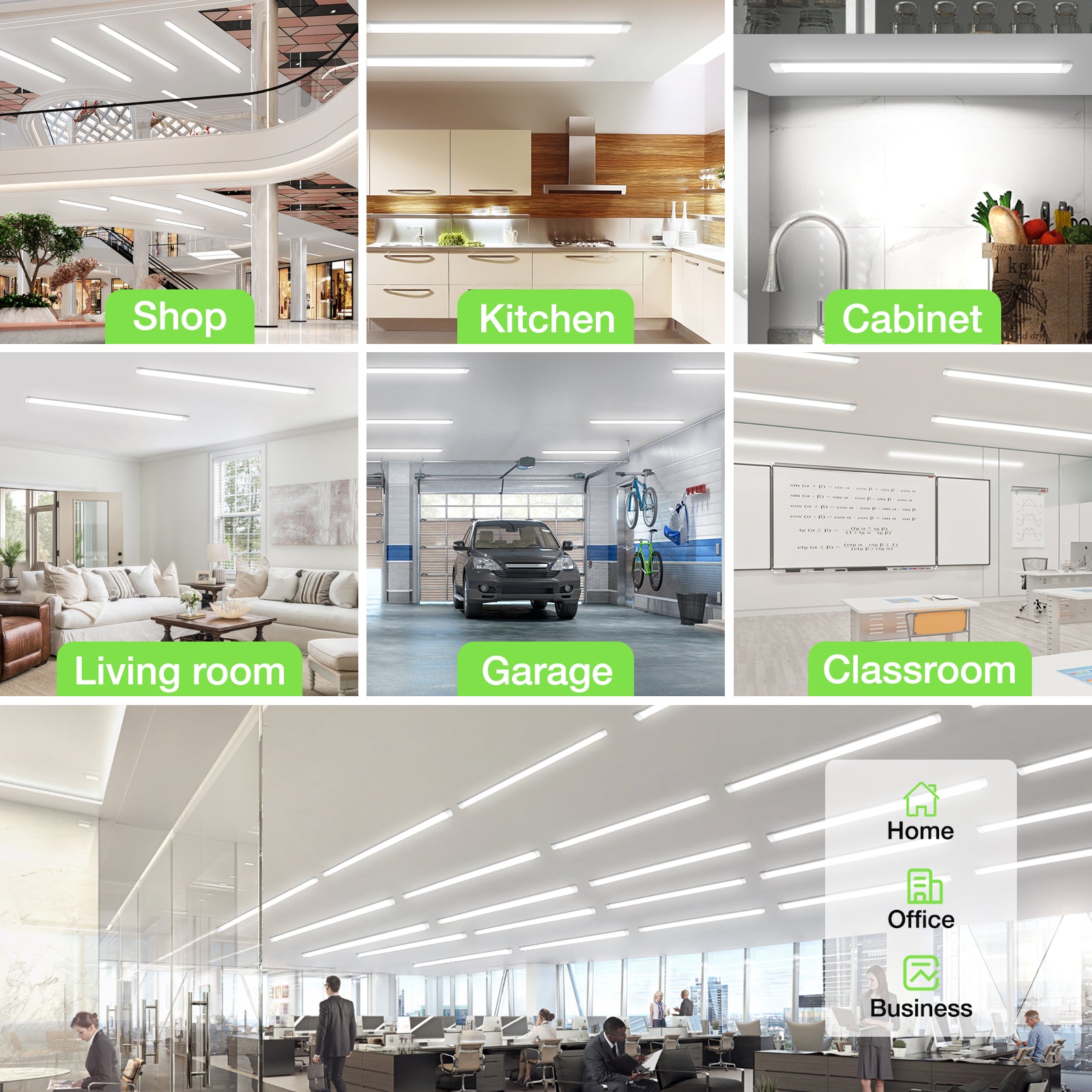 40W LED-Lichtleiste Wannenleuchte 3CCT Büro Garage Laden Tageslicht 230V 117,5CM