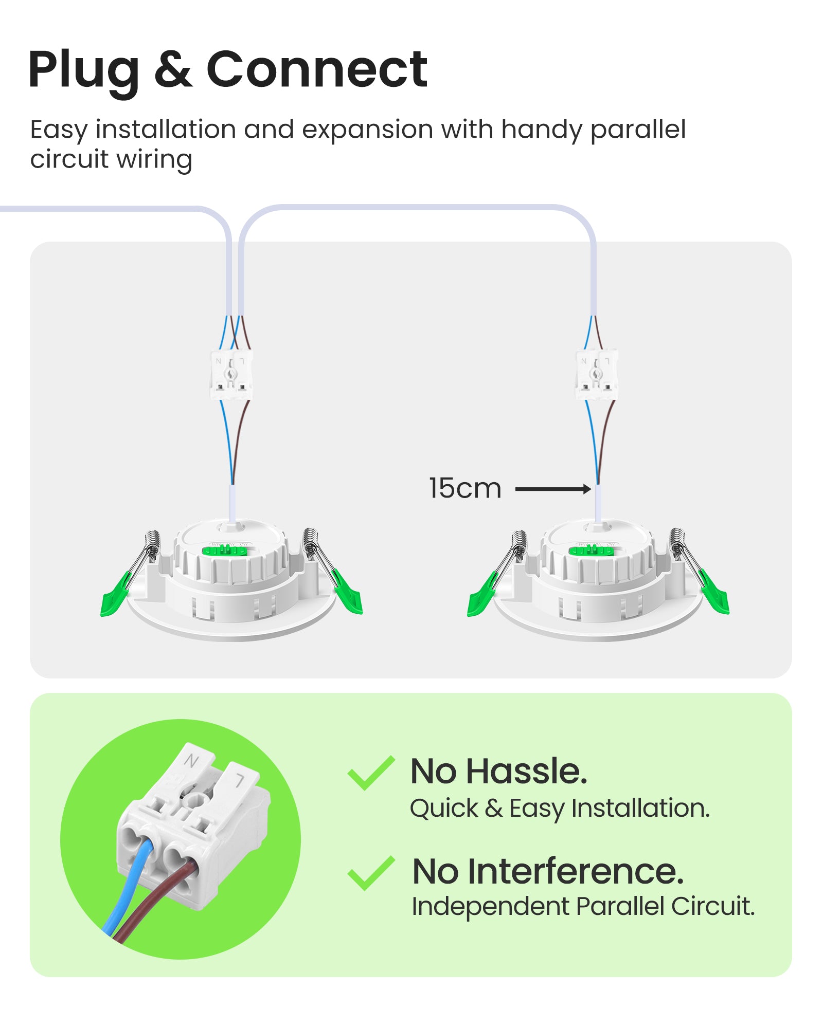 6W ∅68-75mm White Recessed Led Ceiling Lights Flach 60°/120° Variable Beam Angle, Tri-Color, Dimmable, IP44, 6 PACK