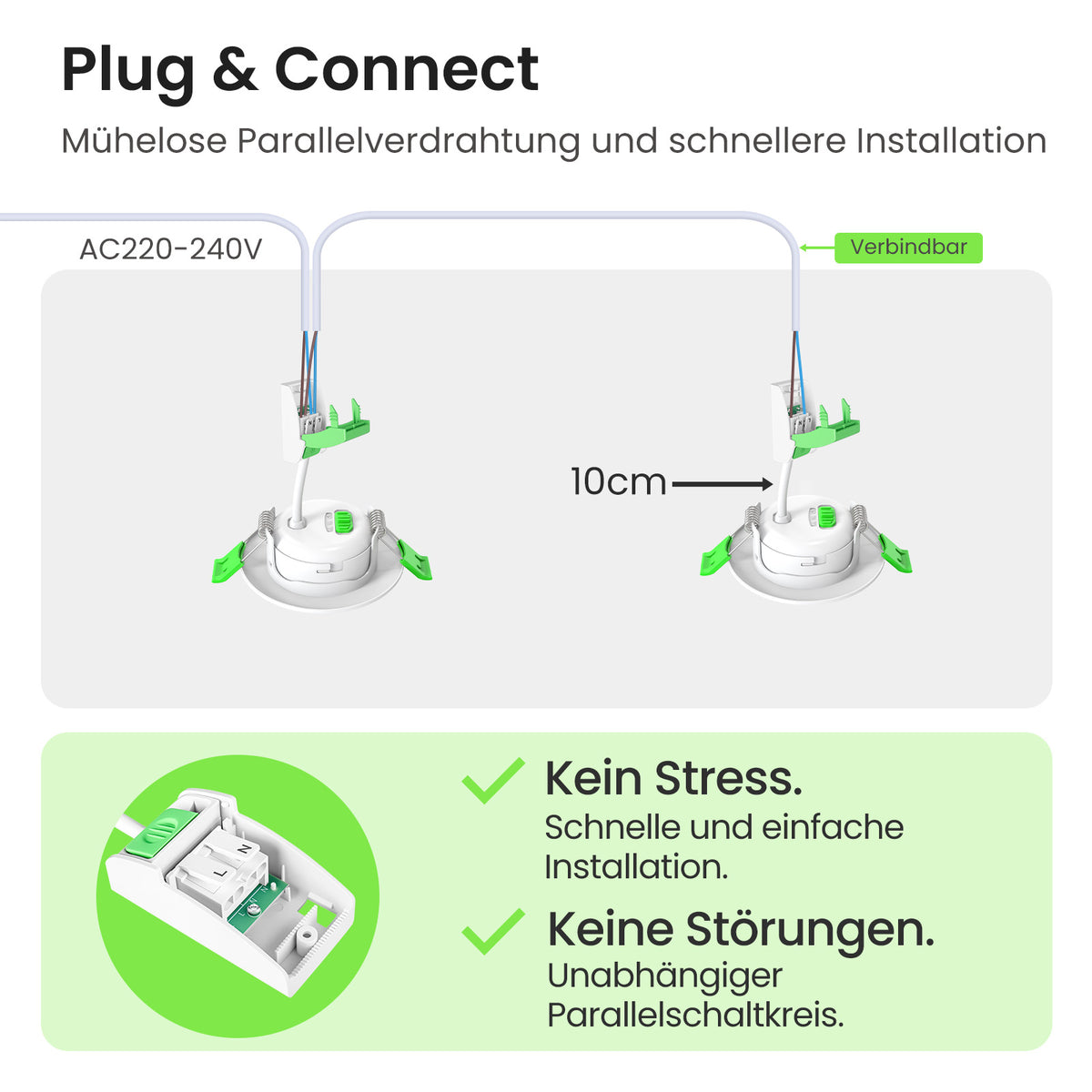 ALUSSO 3CCT LED Einbaustrahler 230V Dimmbar 4W/6W/8W IP44, Loch 68-75MM, 6er Set