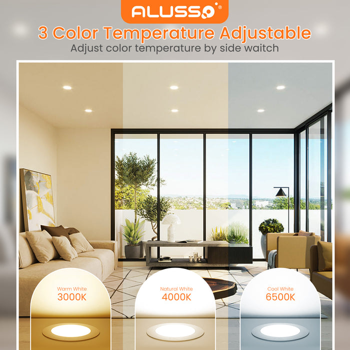 6 Pack 4W 55-68mm Cutout Nickel Ultra Slim LED Downlight 3CCT Dimmable IP44