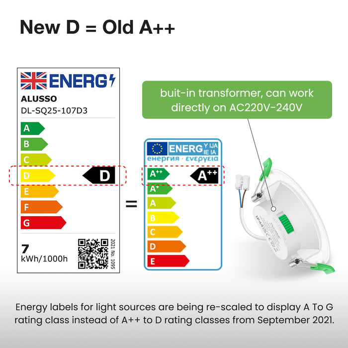 Led Downlight Dimmable Tri-colour 7W IP44 Ultra Slim Recessed Ceiling Lights, 67-75mm Cutout, 6 Pack