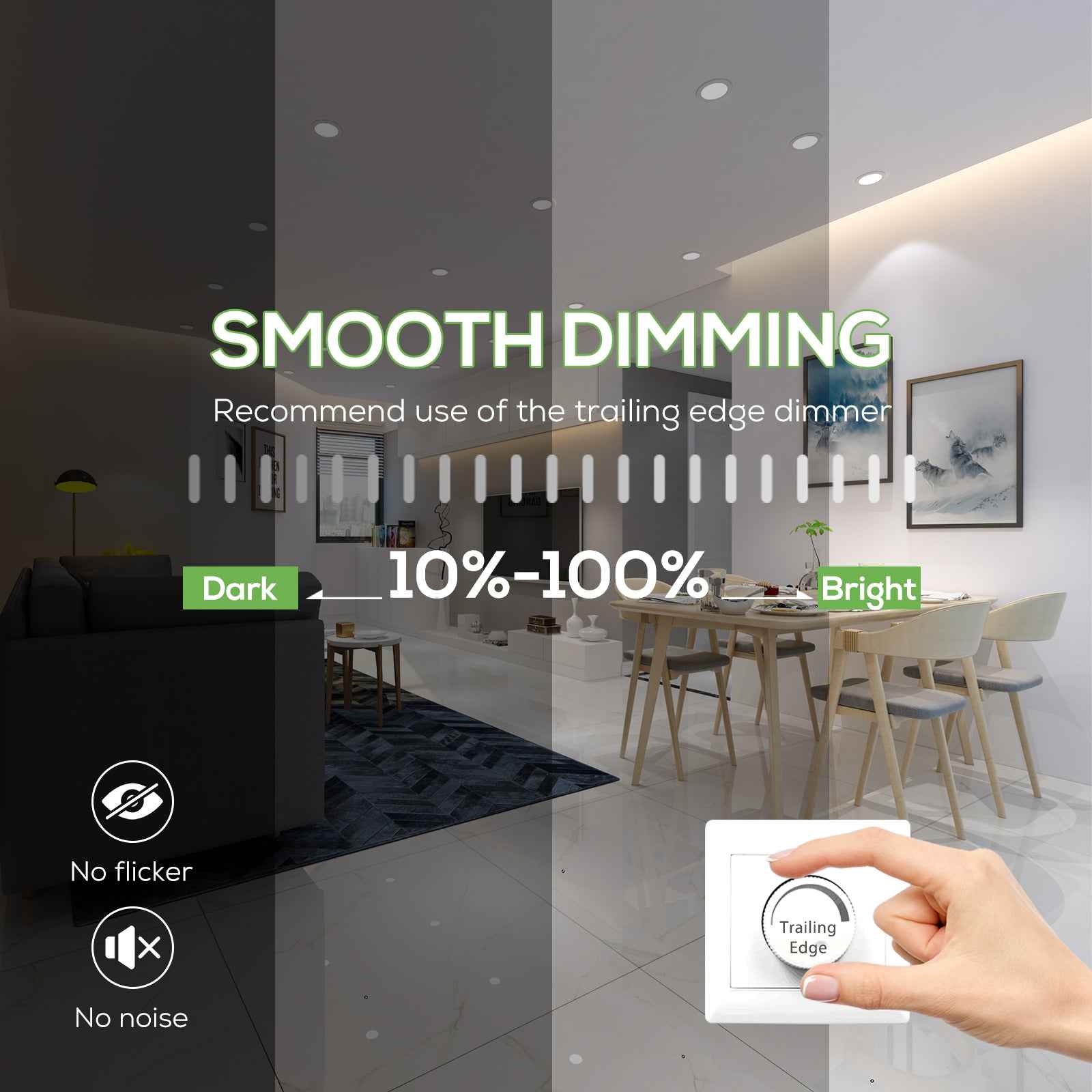 10W Nickel Ultra Slim LED Downlight CCT Dimmable IP44,Cutout 120-135mm 6 Pack - ALUSSO LIGHTING