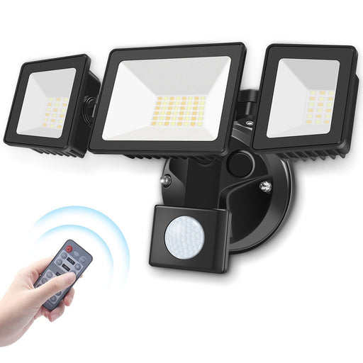 Triple head led motion sensor security light deals