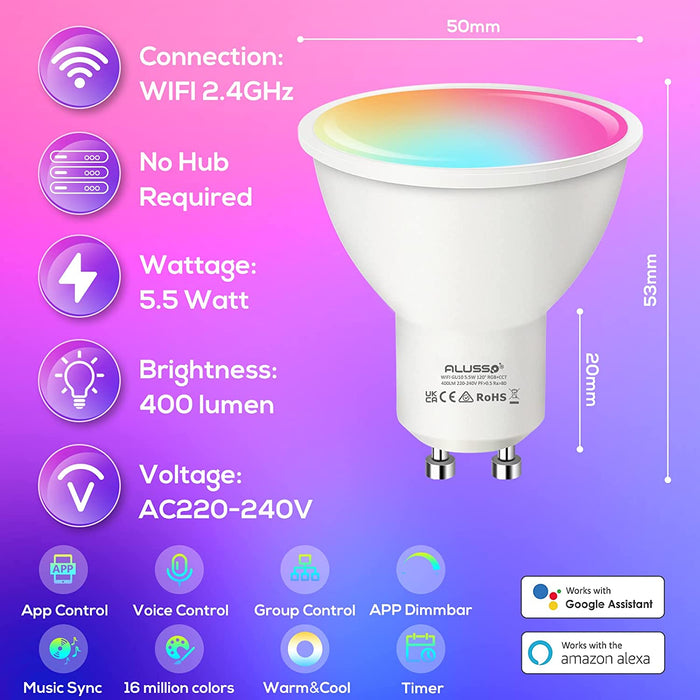 Wifi gu10 led discount spot rgbw
