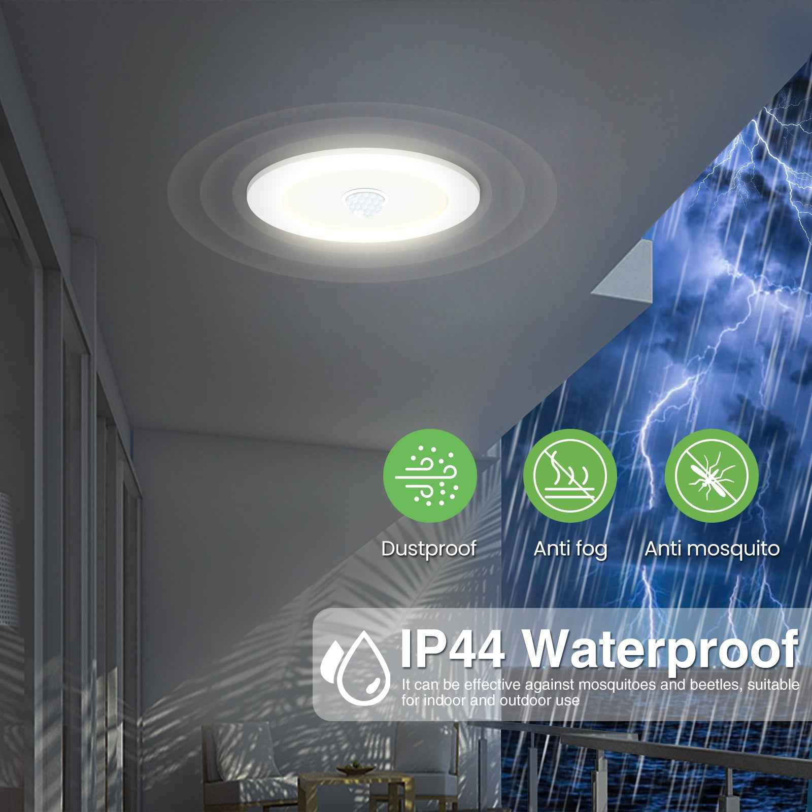 12W LED Motion Sensor Downlight 90-105mm Cutout, 1 Pack - ALUSSO LIGHTING