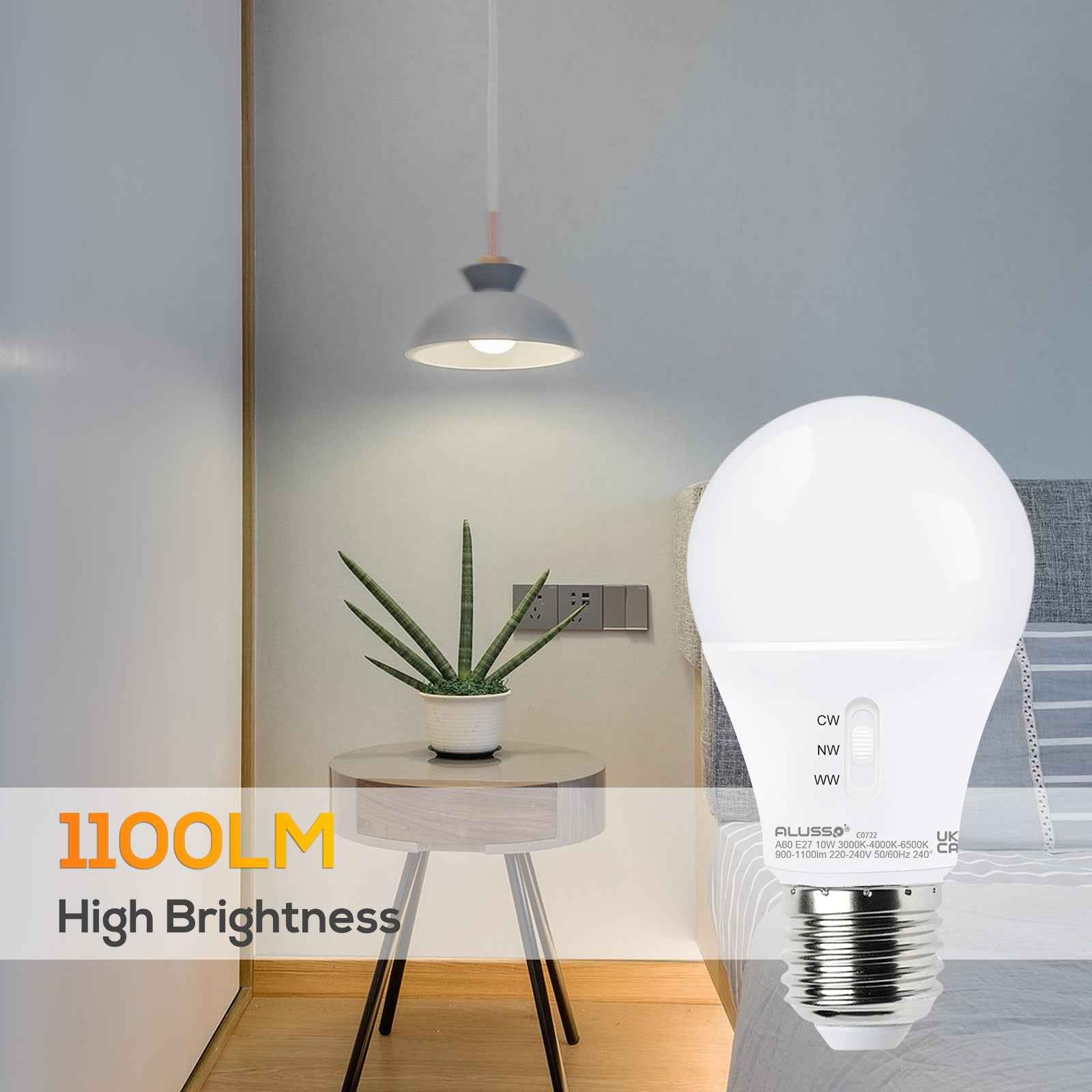 GU10/E27 LED Spotlight Bulb 8W/10W CCT 3000K/4000K/6500K, 120°/240° Beam Angle, 10 Pack - ALUSSO LIGHTING