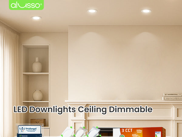 LED-Einbaustrahler, dimmbar, 3CCT, 7W, IP44, ultraflach, 67–75 mm Lochausschnitt, 6er-Pack