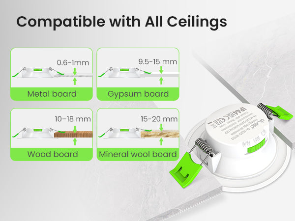 LED-Einbaustrahler, dimmbar, 3CCT, 7W, IP44, ultraflach, 67–75 mm Lochausschnitt, 6er-Pack