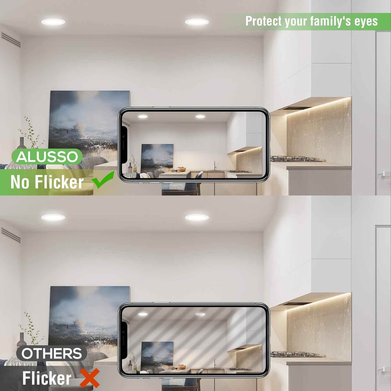 7W White Ultra Slim LED Downlight CCT Dimmable IP44, Cutout 90-100mm 6 Pack - ALUSSO LIGHTING