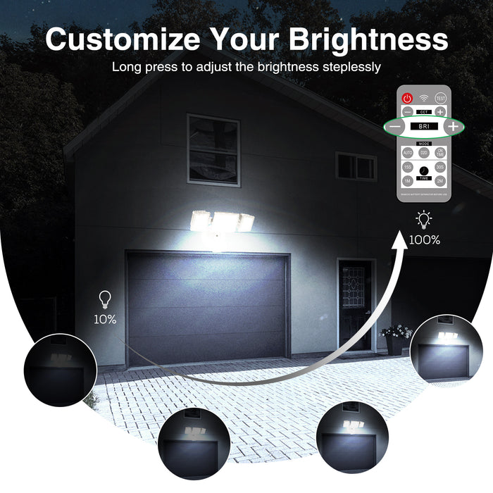 Triple Head 30W LED Security Flood Light with PIR Motion Sensor, 2400lm, IP65