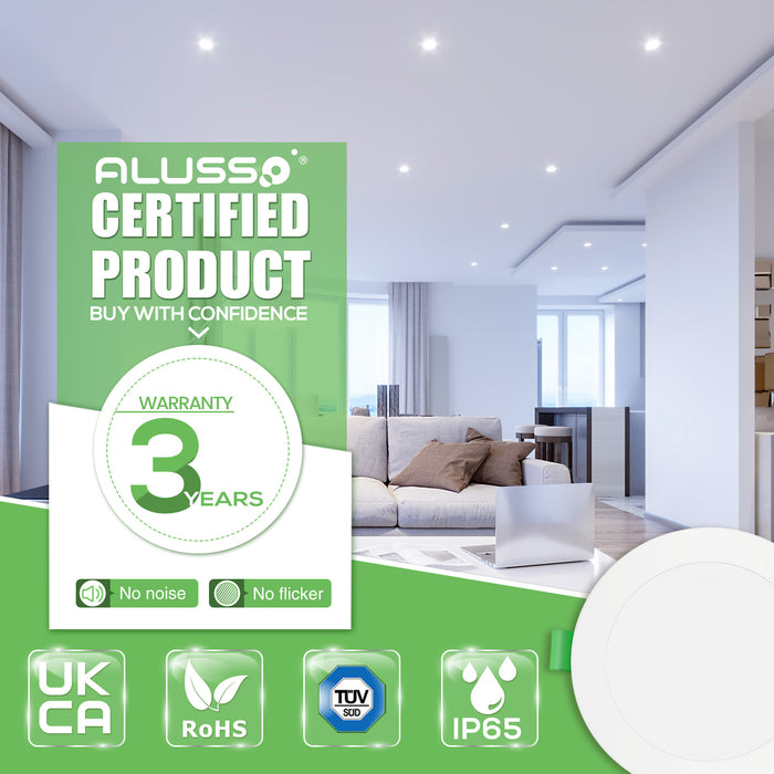 15W Ultra Slim LED Downlight CCT Dimmable IP44,Cutout 145-160mm 6 Pack
