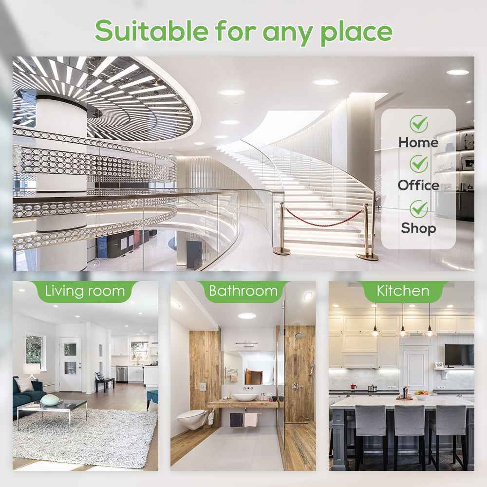 5W 7W IP65 Ultra Slim LED Downlight CCT Dimmable, Cutout 72-100mm, 6 Pack, White Frame - ALUSSO LIGHTING