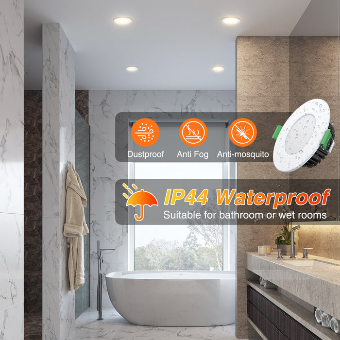 8W LED CCT Dimmable Downlight, Cutout Ø 70-88mm 6 Pack, with External Driver